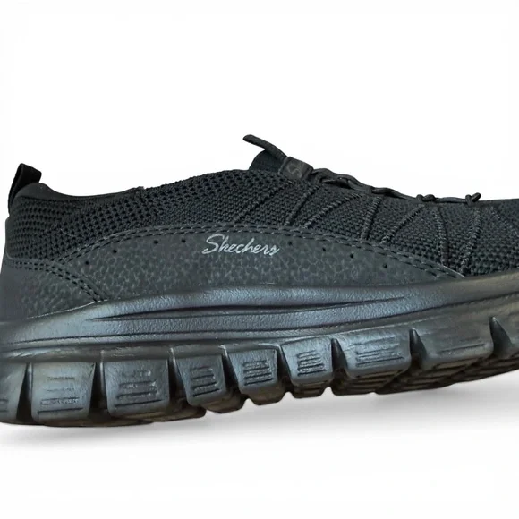 Skechers Black Stretch Fit Slip-On Low Top Comfort Support Sneakers Sz. 8.5 - Picture 6 of 12